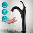 thumbnail image 5 of KRAUS 16 1/2-inch Crystal Clear Glass Bathroom Vessel Sink and Matte Black Arlo Faucet Combo Set with Pop-Up Drain, 5 of 9