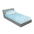 thumbnail image 2 of Ambesonne Abstract Fitted Sheet & Pillow Sham Set, Spiral Circles Dots, Twin, Pale Blue, 2 of 2