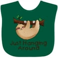thumbnail image 3 of Inktastic Just Hanging Around with Cute Sloth Boys or Girls Baby Bib, 3 of 4