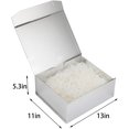 thumbnail image 3 of Silver Gift Box - Large 13x11x5.3 Inch - Modern Style - Magnetic Lid - Crinkle Paper - Luxury Gift Box with Lid for Presents, 3 of 10