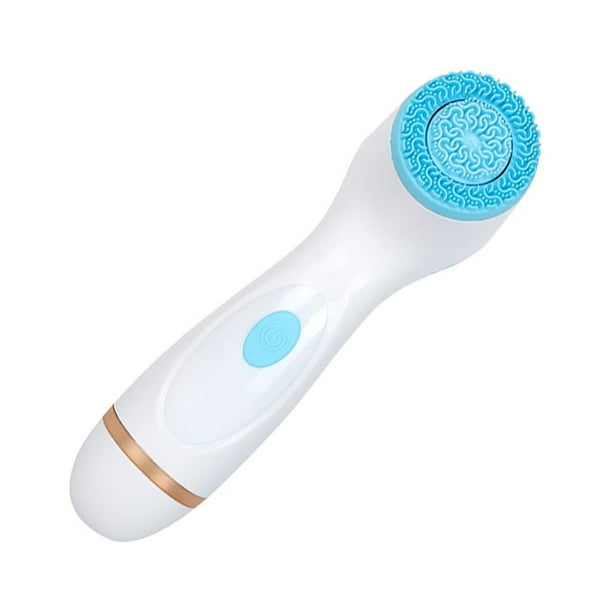 Vogacara Máquina de limpieza Facial de plástico para mujer, cepillo eléctrico de mano inalámbrico profesional de 500mAh y 3V con batería, Tratamientos faciales Azul