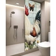 thumbnail image 2 of Window Privacy Film White Vintage Rooster Stained Glass Window Film Decorative Sun Block Window Cover Spring Flower Pastoral Animals Window Clings Static Adhesive Sticker for Bathroom 29.5"x78.7", 2 of 7