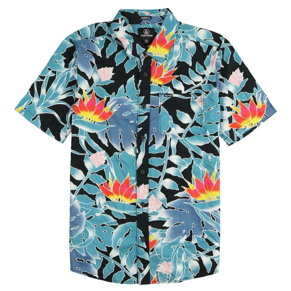 Volcom Leaf Pit Floral Short Sleeve Button Down Shirt