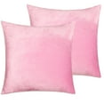 thumbnail image 1 of NTBAY 2 Pack Velvet Throw Pillow Cover, Soft Decorative Square Pillowcase, Cushion Cover with Hidden Zipper, 18"x18", Pink Purple, 1 of 5