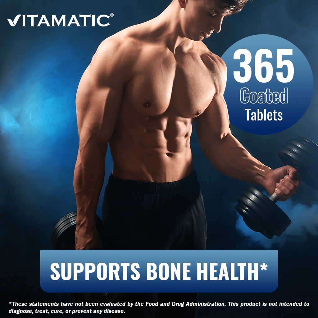 (2 pack) Vitamatic Calcium Supplement 1200mg with D3, K2 & B12, Immune & Bone Health Support - 365 Coated Tablets