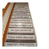 Bible Wall Decal Christian Wall Quote Love Wall Saying Wall Lettering Wall Graphic Mural Home Art Decor Love is Patient, Love is Kind Dark Brown