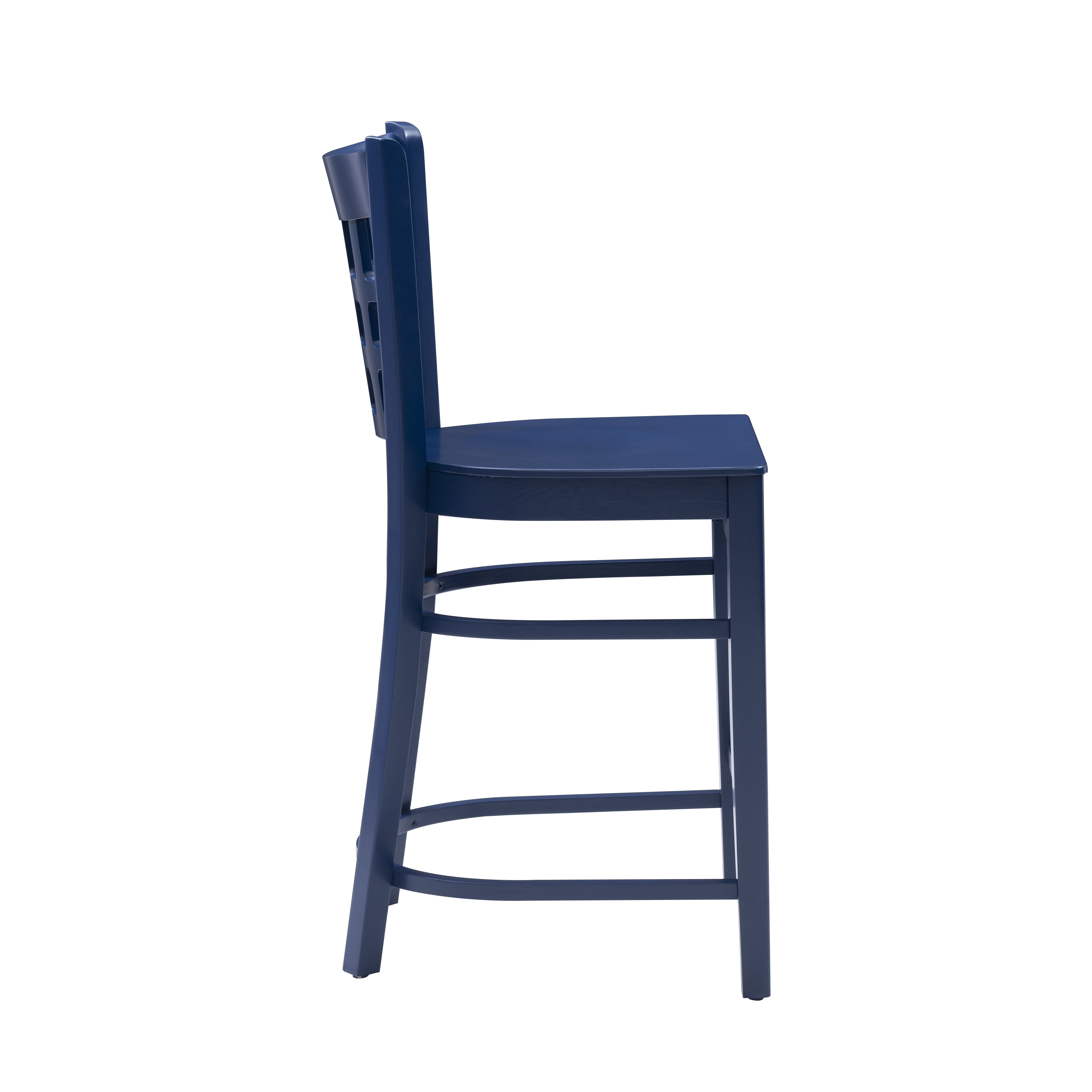Linon Neville 24" Indoor Wood Counter Stool, Set of 2, Navy