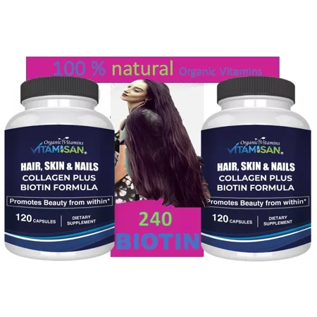 HAIR Vitamins Biotin growth prevent 120 Crecer Pelo anti loss longer hair