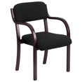 thumbnail image 1 of Scranton Chaise de Réception en Tissu & Co en Noir et Acajou, 1 of 4