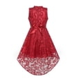 thumbnail image 5 of Girls Dress Burgundy Lace Halter Hi-low Dress Dancing Party 6 Years, 5 of 8