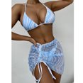 thumbnail image 4 of Swimsuit Sets for Women Drawstring Wavy Bikini Sexy Fashion 3 Piece Bathing Suit Swimwear Set, 4 of 8