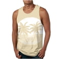 thumbnail image 2 of VBTAPA Mens Graphic Tank Top Sleeveless Palm Tree Shirts Running Workout Tops Muscle Vest Beige L, 2 of 5