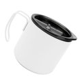 thumbnail image 2 of Taza de café de 350 ml con tapa Taza de té de aislamiento térmico de doble capa de acero inoxidable para viajes de oficina en casa Blanco, 2 of 10