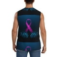 thumbnail image 4 of Fotbe Men's Two Human Hands are Holds Pink Ribbon Awareness Print Men's Sleeveless Muscle Tank Tops Casual T-Shirts for Gym Workout Beach-X-Large, 4 of 8