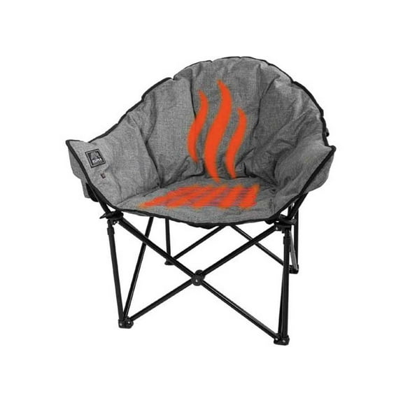 Kuma Outdoor Gear Lazy Bear HEATED Chair w/ Power Bank & Bluetooth, Heather Grey