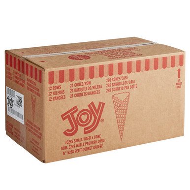 JOY Small Waffle Cone - 288/Case for Miniature Ice Cream Delights