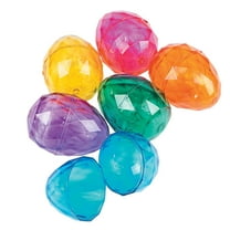Fun Express Diamond Plastic Easter Eggs, Sparkling 12 Easter Eggs, Elevate your Easter Egg Hunt Experience with Plastic Diamond Egg, Roomy Delights, Big Surprises Await & Stress-Free Easter Fun