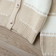 thumbnail image 5 of Favoffer Girls V Neck Cardigan Stripe Button Cotton Sweaters Fall Winter Warm Uniform Knitted Long Sleeve Outerwear for Play Outings Holiday Gifts Big Kids 5-14Y, 5 of 9