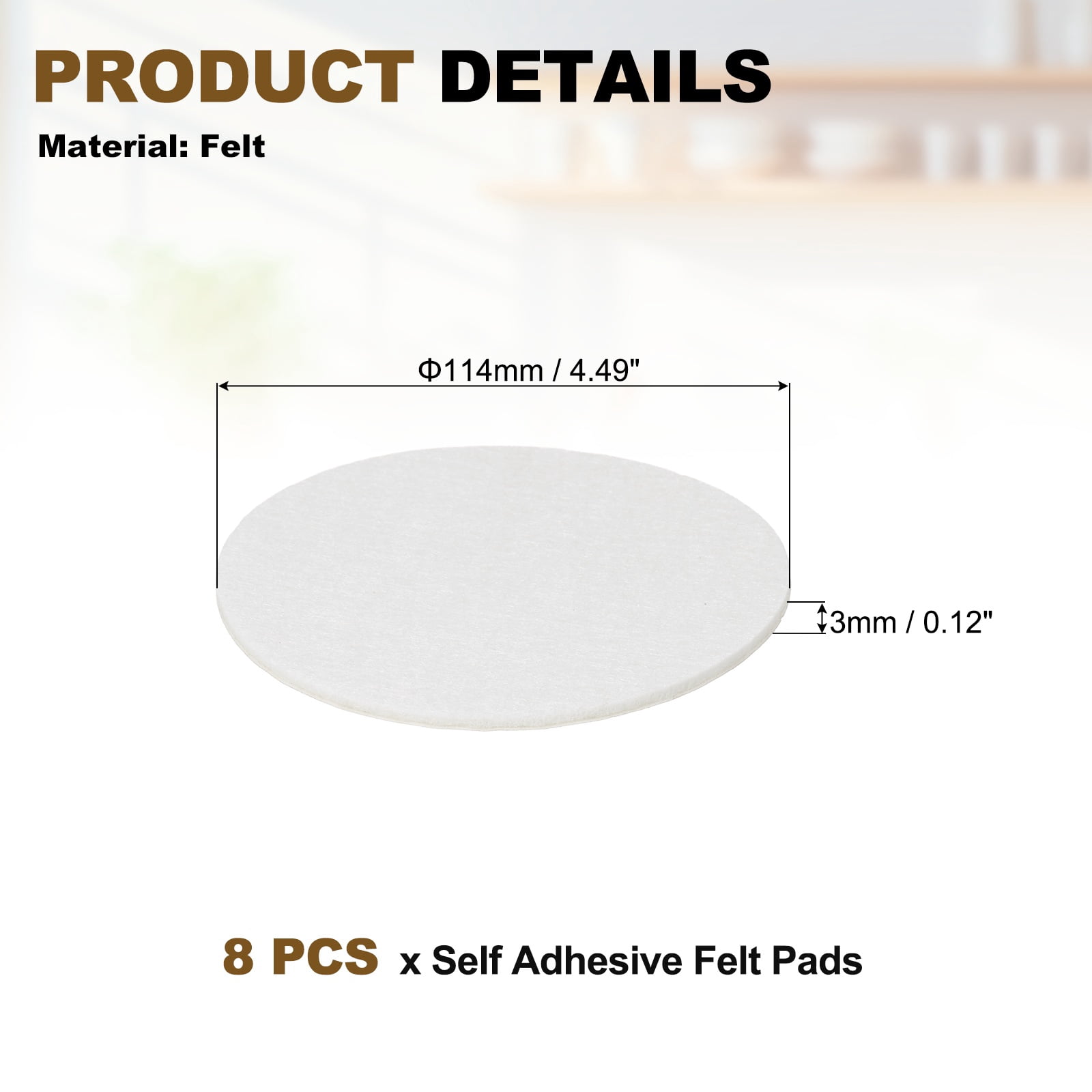 Uxcell 64Pcs Non Slip Furniture Pads, 1" Round Self Adhesive Felt Bumpers Noise Reducing Furniture Feet Floor Protector for Chairs Tables Furniture Legs (Black 0.12" Thick)