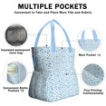 thumbnail image 3 of Blue Christmas Snowflake Pattern Drawstring Lunch Bag Women - Drawstring Lunch Bag Insulated for Work Office - Stain-Resistant Large Lunchbags for Women with Multi-Pockets, 3 of 6