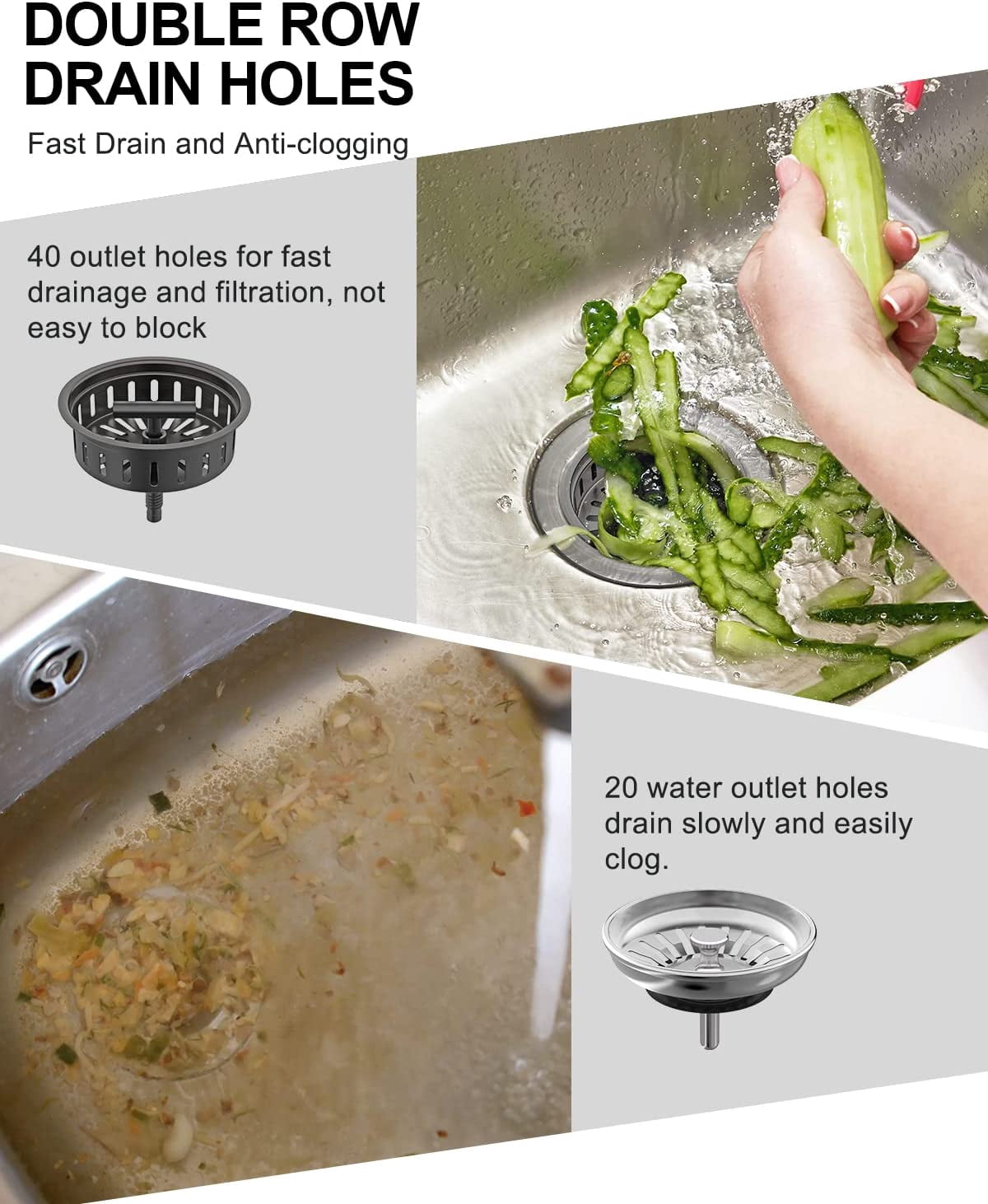 Bronze Kitchen Sink Drain Kit 3 1/2 Sink Strainer for Kitchen Sink with Stainless Steel Strainer Stopper Drain Assembly Basket Strainer Fit Standard Sink Drain Hole