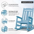 thumbnail image 5 of LOYALICE Outdoor High Back Porch Rocking Chair Set of 4,HDPE Oversized Adirondack Slat Rocker Chairs for Patio,Garden,Lawn,Balcony,Light Blue, 5 of 8