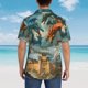 thumbnail image 4 of Fotbe Red Blue Dragon Battle Epic Camisa Hawaiana para Hombre Unisex – Camisa Casual de Verano con Botones de Manga Corta de Algodón y Lino,XX-Large, 4 of 7
