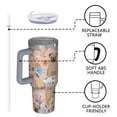 thumbnail image 4 of OBREWU Bulldog Dog and Flower Florals Tumbler with Handle and Lid,Bulldog Dog and Flower Florals 40oz Double Wall Vacuum Insulated Tumbler,Cups Gift for Women and Men, 4 of 7