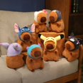 thumbnail image 2 of Capibara de peluche de juguete, animal de peluche, lindo muñeco Capella, disfraz, sombrero, capibara, regalo de cumpleaños y Navidad para niños, 2 of 5