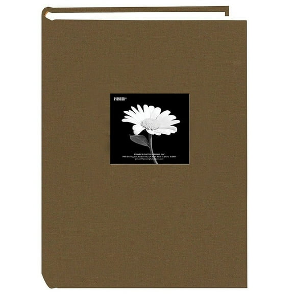 Pioneer Photo Album Bi-Directional Fabric Frame Memo Photo Album, Holds 300 4x6" Photos, 3 Per Page, Warm Mocha