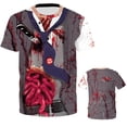 thumbnail image 2 of Halloween Pumpkin Horror Hip Hop Print Men's T-Shirt Holiday Party Creative Fashion Alternative Casual Short-Sleeved Clothing, 2 of 5