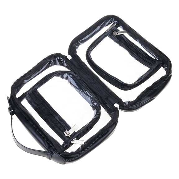 Multifunctional Cosmetic Case Portable Clear Makeup Bag Waterproof Toiletry Organizers with Double Layered for Travel