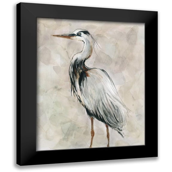 Robinson, Carol 12x14 Black Modern Framed Museum Art Print Titled - Crane at Dusk II