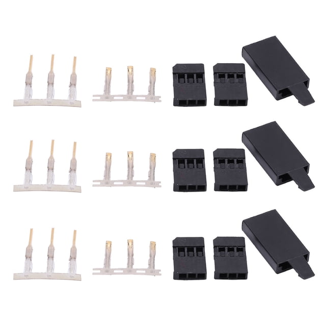 Terminales de Oro Servo Connector, 3 Pin 11.042 Terminales Femeninas de Servo de Servo de Servomotina Establece Desmontables Con Bloqueo para la Prueba de Instrumentos Electónicos