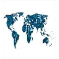 thumbnail image 3 of Floral World Map Duvet Cover Set, Flourish Map in Blue Tones Earth Continents with Ornate Eco Plants, Decorative 3 Piece Bedding Set with 2 Pillow Shams, Queen Size, Dark Violet Blue, by Ambesonne, 3 of 3