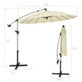 thumbnail image 3 of Patiojoy 10 FT Patio Offset Hanging Market Umbrella Cantilever Outdoor Umbrella w/Crank & Cross Base Beige, 3 of 5