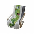 thumbnail image 4 of Animal Soft Flannel Fleece Throw Blanket, Frog Prince Cartoon Character with Golden Yellow Crown Lipstick Mark on Lips Love, Cozy Plush for Indoor and Outdoor Use, 70" x 90", Multicolor, by Ambesonne, 4 of 6