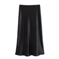 thumbnail image 3 of Black Skirts for Women Spring Summer Skirts Satin Skirt High Waisted Maxi Cocktail Party Wedding A Line Long Skirts Midi Skirt, 3 of 5