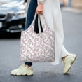thumbnail image 5 of Xecao's Playing Rabbit Canvas Tote Bag is a versatile choice for women, serving as a stylish beach bag, shopping bag,and reusable grocery bag., 5 of 5