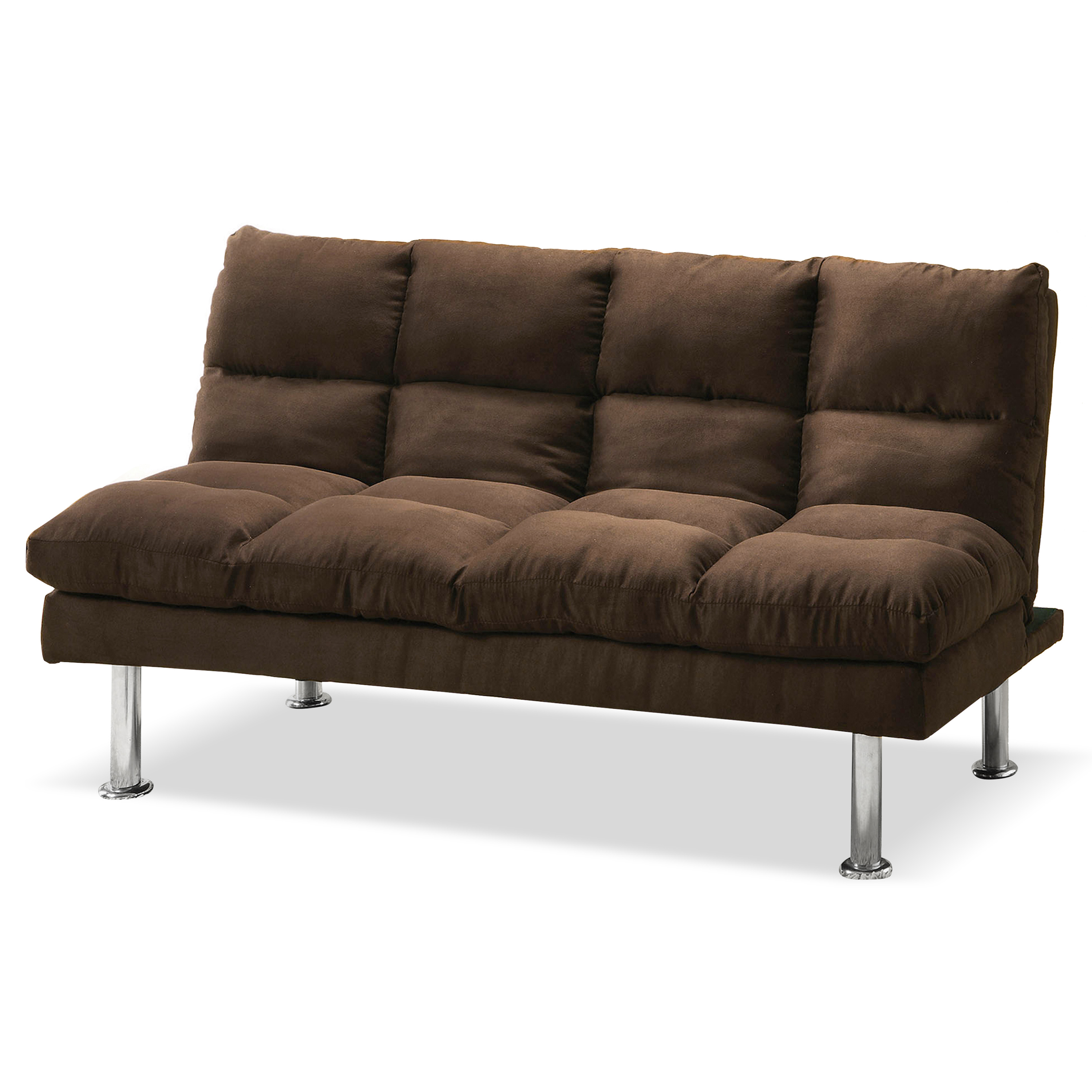 Furniture of America Wyve Modern Fabric Convertible Futon Sofa, Dark Brown