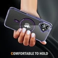 thumbnail image 3 of Decase Magnetic Case for iPhone 16 Plus,Compatible with Mag-safe,Military-Grade Protection,Slim Stylish Non-Yellowing Shockproof Case for iPhone 16 Plus,Clear Anti-Scratch Back Cover,Purple, 3 of 8