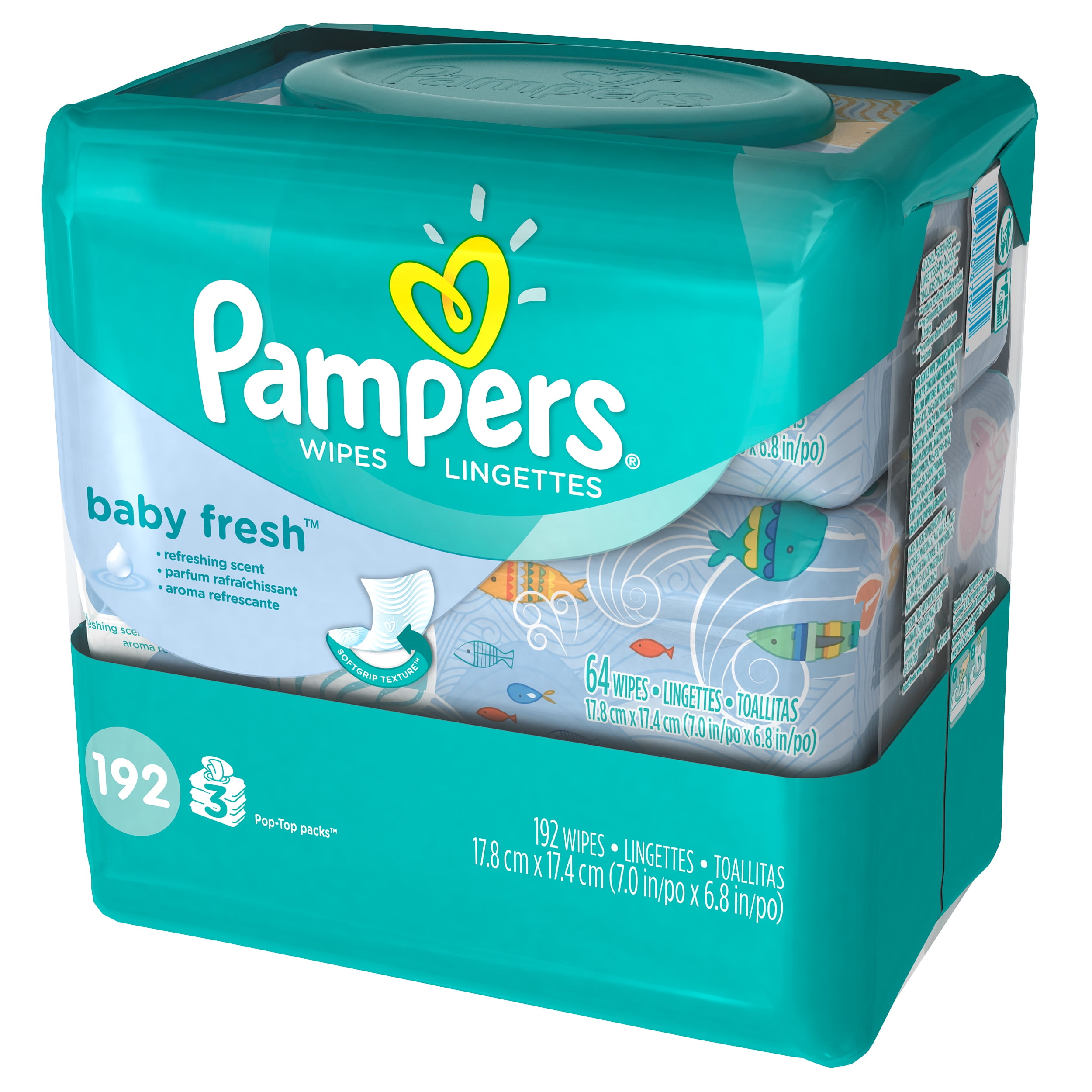 Pampers Baby Wipes Baby Fresh 3 Packs, 192 Total Wipes
