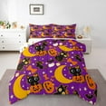thumbnail image 2 of Erosebridal Kawaii Cat Kitten Bedding Sets Full with Comforter, Gothic Pumpkin Comforter Sets Full Size, Cartoon Halloween Reversible Down Comforter, Ultra Soft Room Decor, 3pcs, 2 of 8