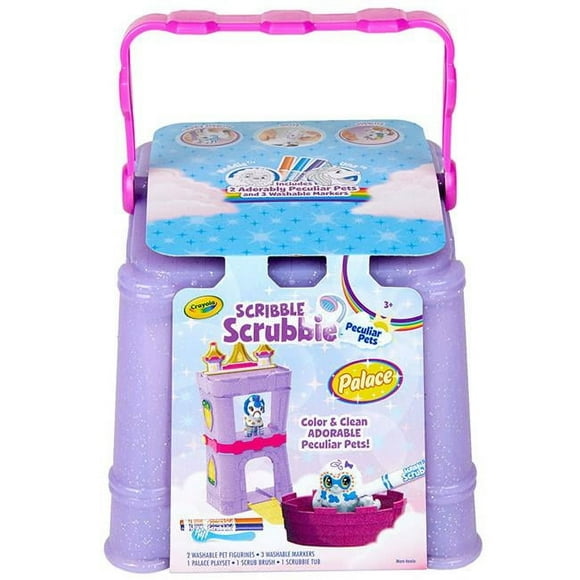 Zshan Scribble Scrubbie Pets Palace Playset, 6 Pieces, Creative Toys, Gifts, Beginner Unisex Child, Activity, Art