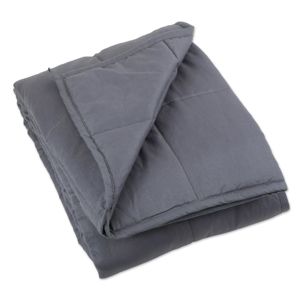 Bucky Weighted Blanket, 100 Cotton, Gray 48x72", 15lbs