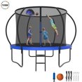 thumbnail image 1 of YORIN Trampoline pour 3-4 Enfants, Trampoline de 10 Pi pour Adultes avec Filet d'Enceinte, Panier de Basketball, Échelle, Capacité de Poids de 1000 Lb, Trampoline Récréatif Extérieur, Trampoline Robuste, 1 of 8