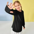 thumbnail image 3 of Liyamei Children Kids Girls Long Sleeve Crew Neck T Shirt Top Casual Loose Solid Color Shirt Blouse Girls Plus Size Tops Size 3-4 Years, 3 of 5
