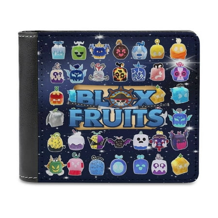 Blox Fruits Wallet for Men Bifold Wallets Leather Purse Clutch Card Holders Travel Wallet Thin Money Bag Cash Case Coin Purse