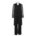 thumbnail image 3 of Marina Scoop Neck Sleeveless Embellished Scalloped Hem Mock 2 Piece Jumpsuit with Long Sleeve Embellished Long Bodied Jacket-BLACK / 4, 3 of 6