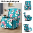 thumbnail image 3 of DREAMSIDEA Recliner Swivel Glider Rocker Nursery Chair for Adults, High Back Upholstered Rocking Armchair for Living Room, Manual Reclining Sofa Lounge Chair with Deep Seat in Fabric - Peacock Blue, 3 of 5